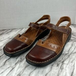 Josef Seibel air massage closed toe Mary Jane style leather sandals